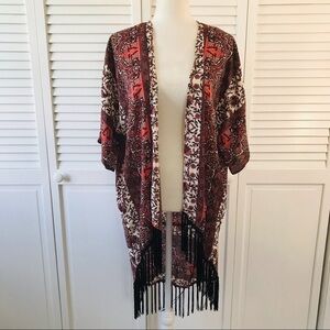 2/$25 ALLOY APPAREL Open Front Short Sleeve Kimono Size Small